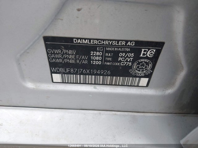 Продаж на аукціоні авто 2006 Mercedes-benz E 350 4matic, vin: WDBUF87J76X194926, номер лоту: 12668491
