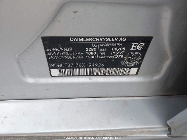 Продаж на аукціоні авто 2006 Mercedes-benz E 350 4matic, vin: WDBUF87J76X194926, номер лоту: 12668491