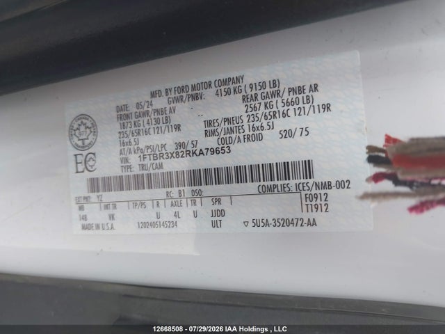 Ford Transit T-250 2024 1FTBR3X82RKA79653 Image 18