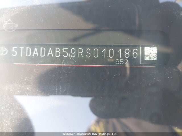 12668527 :رقم المزاد ، 5TDADAB59RS010186 vin ، 2024 Toyota Grand Highlander Hybrid Platinum مزاد بيع