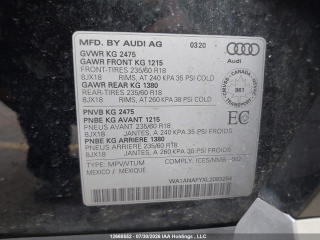 Audi Q5 2020 WA1ANAFYXL2083254 Image 19