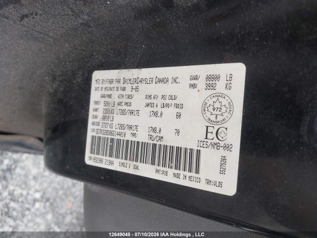 Продаж на аукціоні авто 2006 Dodge Ram 2500 Laramie, vin: 3D7KS28D86G144010, номер лоту: 12649048