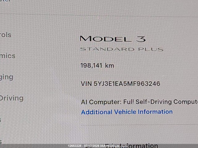 Aukcja sprzedaży 2021 Tesla Model 3 Standard Range/standard Range Plus, vin: 5YJ3E1EA5MF963246, numer aukcji: 12653228