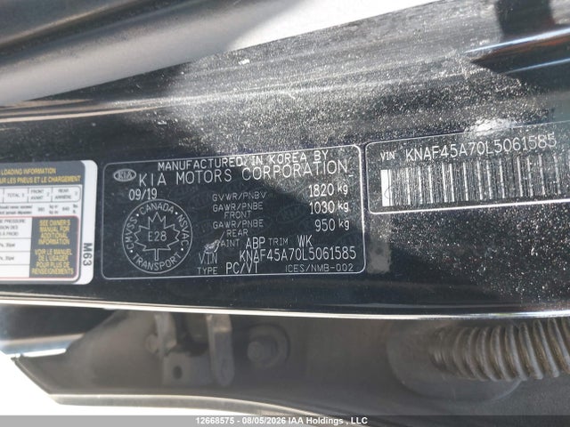 Продаж на аукціоні авто 2020 Kia Forte5 Gt/gt Limited, vin: KNAF45A70L5061585, номер лоту: 12668575