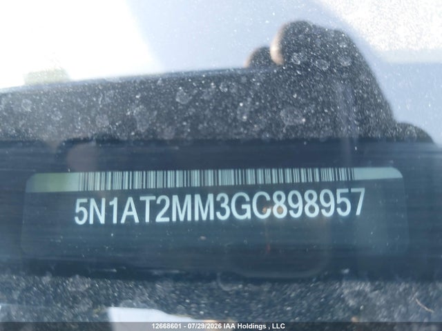 12668601 :رقم المزاد ، 5N1AT2MM3GC898957 vin ، 2016 Nissan Rogue S/sl/sv مزاد بيع
