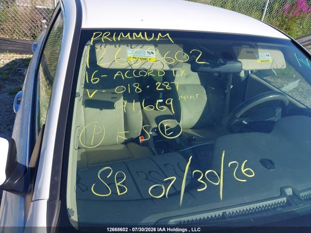 Aukcja sprzedaży 2016 Honda Accord Lx, vin: 1HGCR2F35GA018287, numer aukcji: 12668602