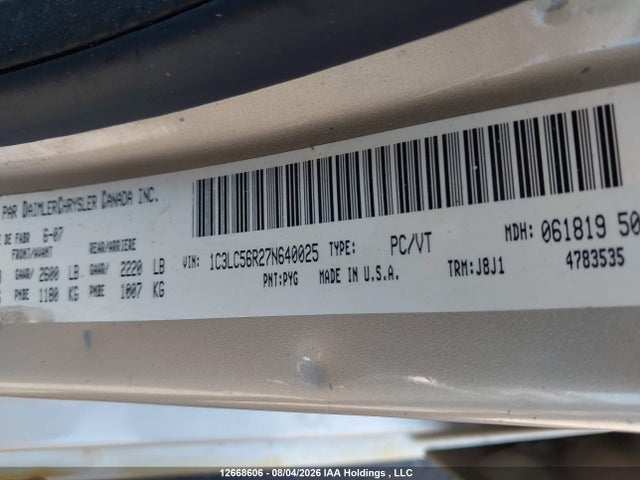 Aukcja sprzedaży 2007 Chrysler Sebring Touring, vin: 1C3LC56R27N640025, numer aukcji: 12668606