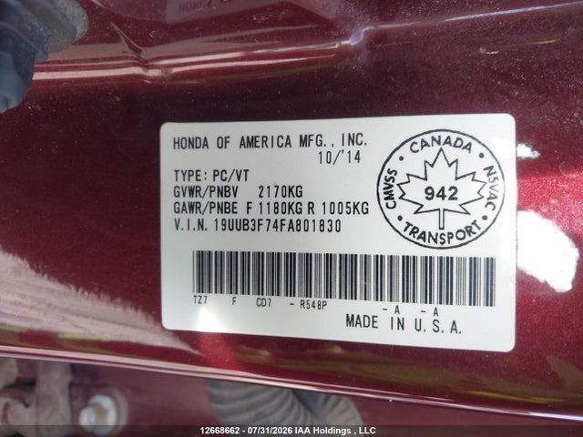 Acura Tlx Advance 2015 19UUB3F74FA801830 Image 9