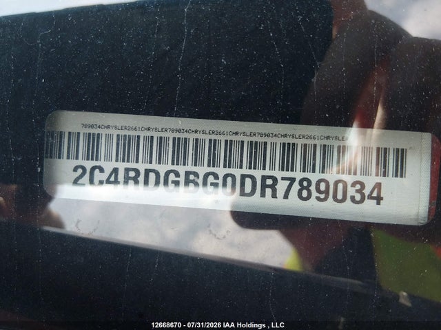 12668670 :رقم المزاد ، 2C4RDGBG0DR789034 vin ، 2013 Dodge Grand Caravan مزاد بيع
