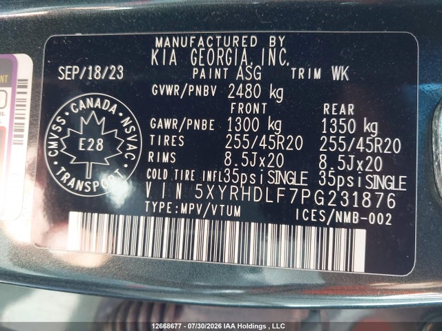Продаж на аукціоні авто 2023 Kia Sorento 2.5t Ex/2.5t Ex+, vin: 5XYRHDLF7PG231876, номер лоту: 12668677