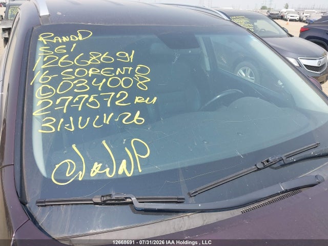 12668691 :رقم المزاد ، 5XYPHDA15GG034008 vin ، 2016 Kia Sorento Ex مزاد بيع