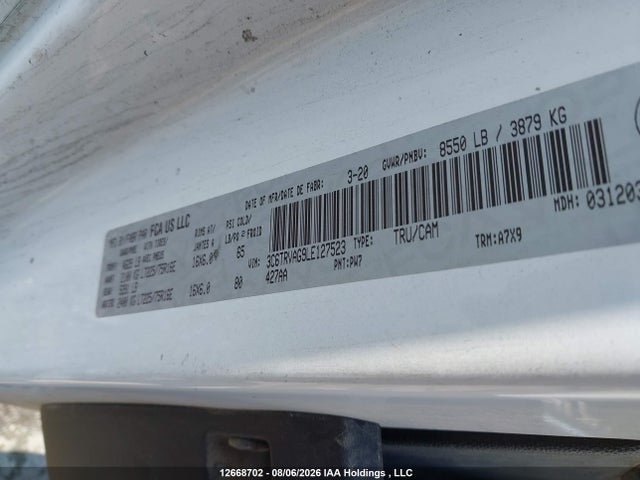 Продажа на аукционе авто 2020 Ram Promaster 1500 Low Roof 136 In. Wb, vin: 3C6TRVAG9LE127523, номер лота: 12668702