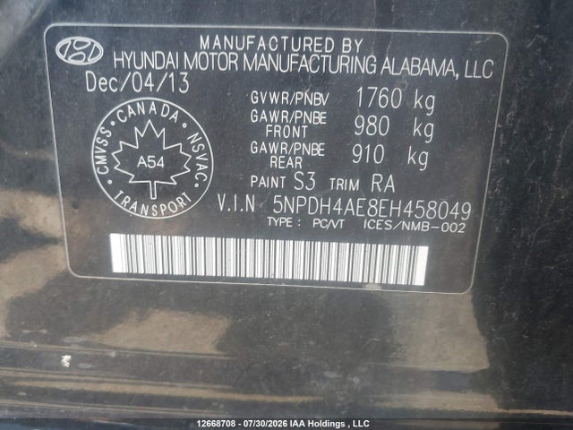 Hyundai Elantra 2014 5NPDH4AE8EH458049 Image 17