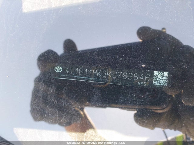 4T1B11HK3KU783646 Toyota Camry L/le/xle/se/xse