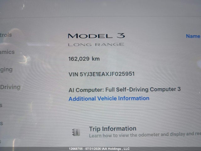 Aukcja sprzedaży 2018 Tesla Model 3, vin: 5YJ3E1EAXJF025951, numer aukcji: 12668755
