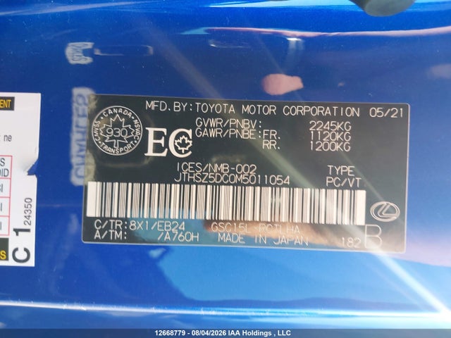 Lexus RC 350 2021 JTHSZ5DC0M5011054 Image 9