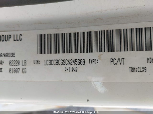 2012 Chrysler 200 Limited მანქანა იყიდება აუქციონზე, vin: 1C3CCBCG9CN245688, აუქციონის ნომერი: 12666159