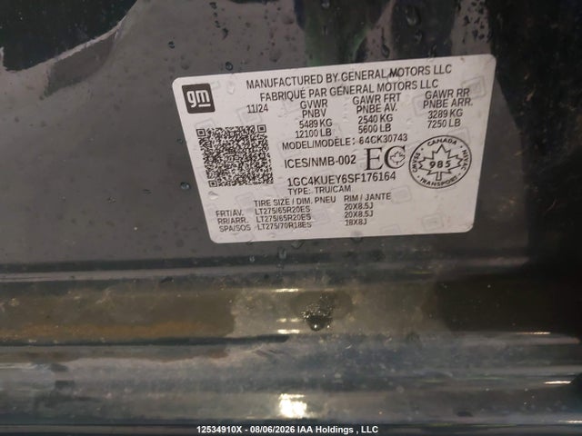 Продажа на аукционе авто 2025 Chevrolet Silverado 3500hd , Standard Bed, Ltz, 4wd, vin: 1GC4KUEY6SF176164, номер лота: 12534910