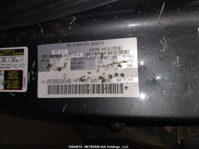 12634814 :رقم المزاد ، JM3ER2B55C0421465 vin ، 2012 Mazda Cx-7 Gx مزاد بيع