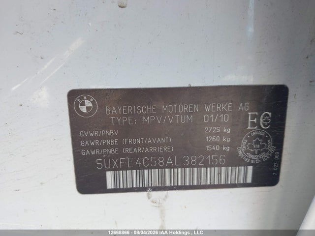 Продаж на аукціоні авто 2010 Bmw X5 Xdrive30i, vin: 5UXFE4C58AL382156, номер лоту: 12668866