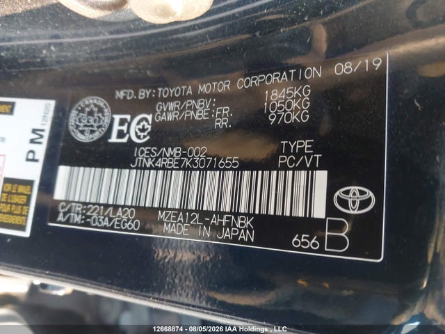 Toyota Corolla 2019 JTNK4RBE7K3071655 Image 17