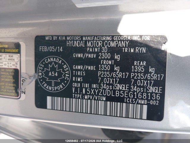 Продаж на аукціоні авто 2014 Hyundai Santa Fe Sport 2.4 Premium, vin: 5XYZUDLB5EG168136, номер лоту: 12658482