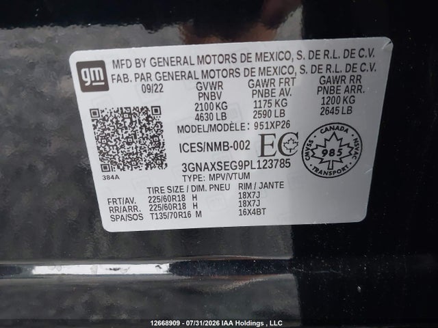 Chevrolet EQUINOX LS 2023 3GNAXSEG9PL123785 Image 9