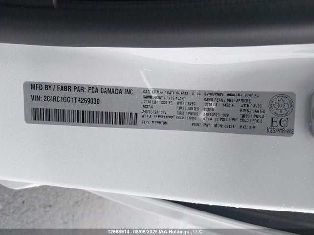 Chrysler Pacifica Limited 2026 2C4RC1GG1TR269030 Image 9