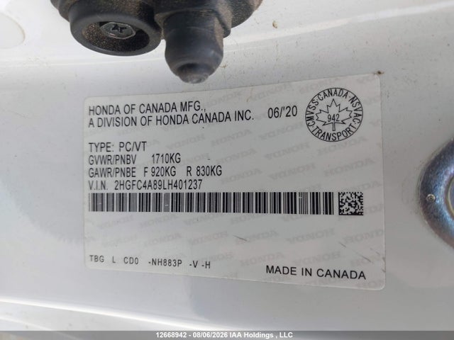 Honda Civic 2020 2HGFC4A89LH401237 Image 17