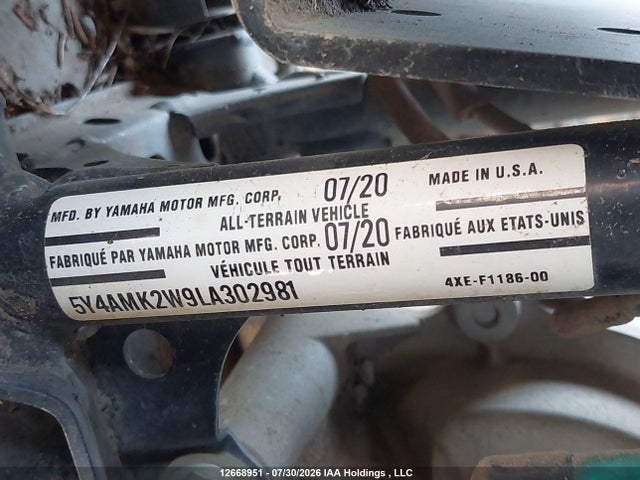 Yamaha Yfm700 G 2020 5Y4AMK2W9LA302981 Image 9