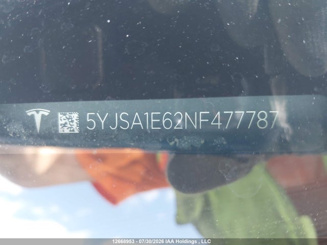 Aukcja sprzedaży 2022 Tesla Model S, vin: 5YJSA1E62NF477787, numer aukcji: 12668953