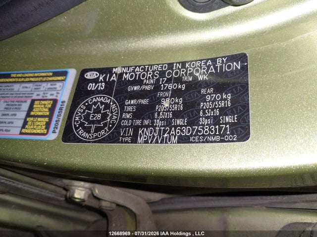 Aukcja sprzedaży 2013 Kia Soul +/!/sport, vin: KNDJT2A63D7583171, numer aukcji: 12668969