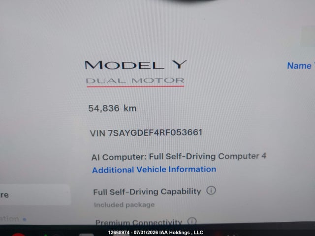 Aukcja sprzedaży 2024 Tesla Model Y Performance, vin: 7SAYGDEF4RF053661, numer aukcji: 12668974