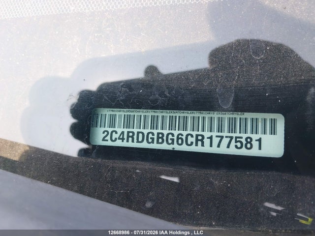 2012 Dodge Grand Caravan Se მანქანა იყიდება აუქციონზე, vin: 2C4RDGBG6CR177581, აუქციონის ნომერი: 12668986