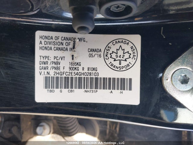 2HGFC2E54GH028103 Honda Civic Lx