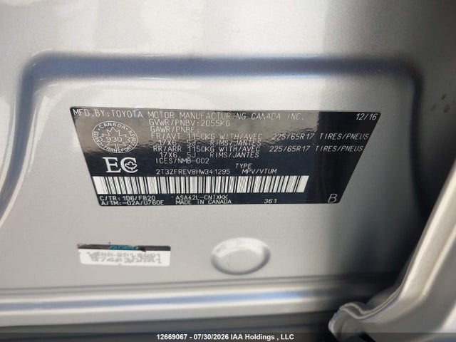 Toyota RAV4 LE 2017 2T3ZFREV8HW341295 Image 9