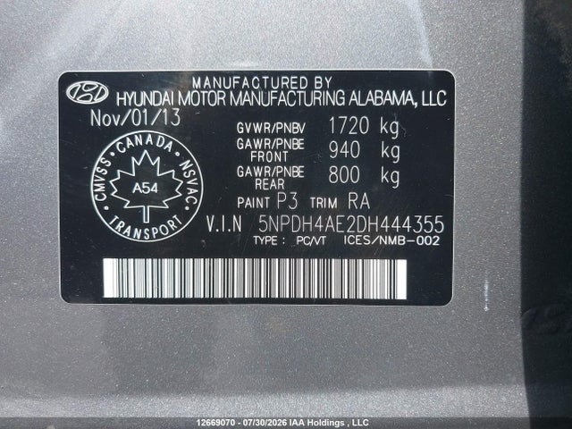 Aukcja sprzedaży 2013 Hyundai Elantra Gl, vin: 5NPDH4AE2DH444355, numer aukcji: 12669070