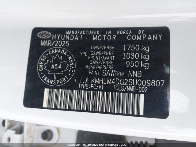 Продажа на аукционе авто 2025 Hyundai Elantra Sel Sport, vin: KMHLM4DG2SU009807, номер лота: 12669081