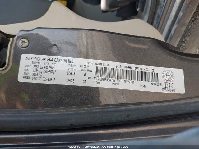 Продажа на аукционе авто 2015 Dodge Grand Caravan Se/sxt, vin: 2C4RDGBG9FR640768, номер лота: 12669167