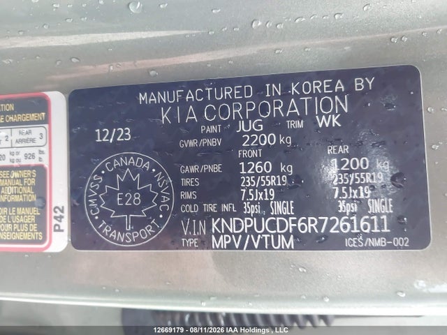 Продажа на аукционе авто 2024 Kia Sportage Lx, vin: KNDPUCDF6R7261611, номер лота: 12669179