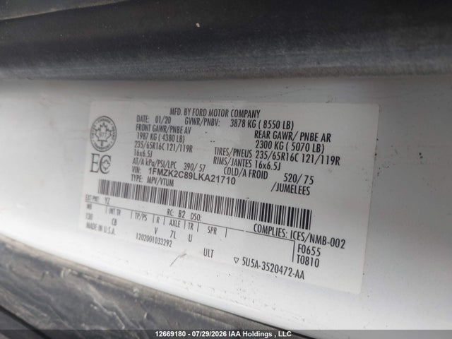 1FMZK2C89LKA21710 Ford Transit T-150