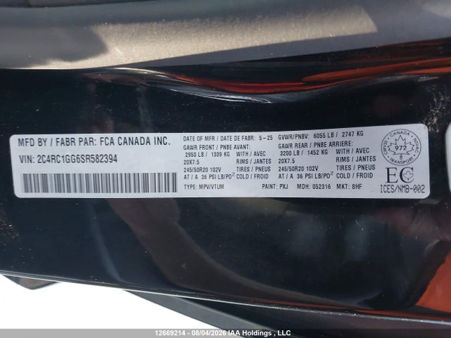 Chrysler Pacifica Limited 2025 2C4RC1GG6SR582394 Image 19