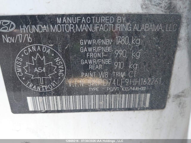 Aukcja sprzedaży 2017 Hyundai Elantra, vin: 5NPD74LF9HH162261, numer aukcji: 12669216