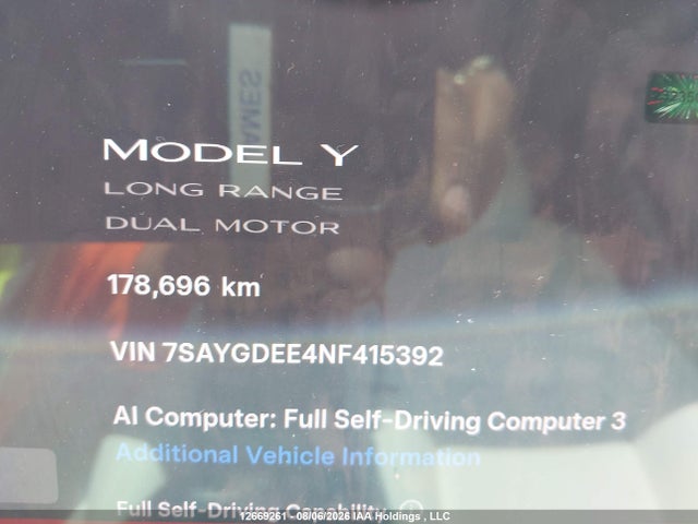 Tesla Model Y 2022 7SAYGDEE4NF415392 Image 15