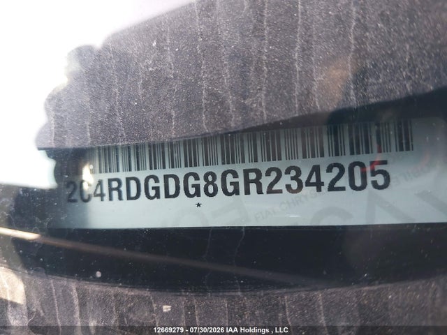 12669279 :رقم المزاد ، 2C4RDGDG8GR234205 vin ، 2016 Dodge Grand Caravan Crew مزاد بيع