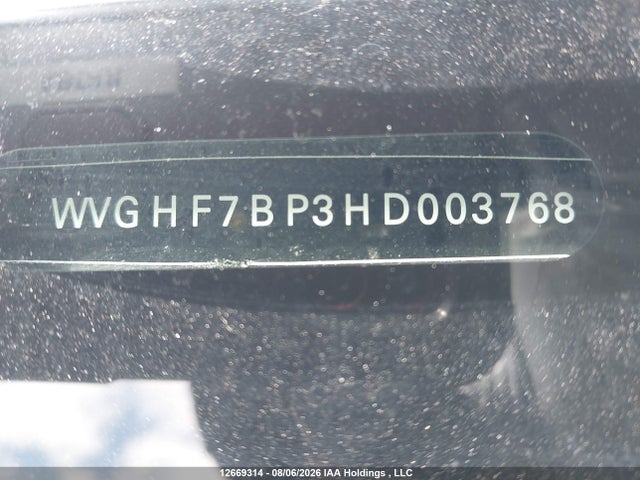 12669314 :رقم المزاد ، WVGHF7BP3HD003768 vin ، 2017 Volkswagen Touareg Execline W/ R-line مزاد بيع