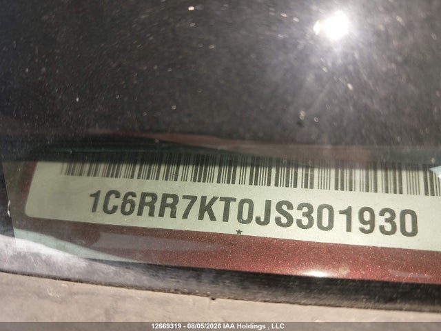 12669319 :رقم المزاد ، 1C6RR7KT0JS301930 vin ، 2018 Ram 1500 St مزاد بيع