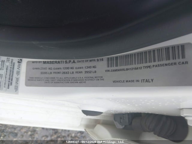 ZAM56RRL6H1216412 Maserati Quattroporte