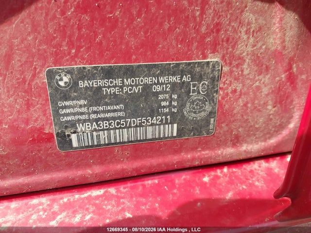 Продажа на аукционе авто 2013 Bmw 328 Xi, vin: WBA3B3C57DF534211, номер лота: 12669345