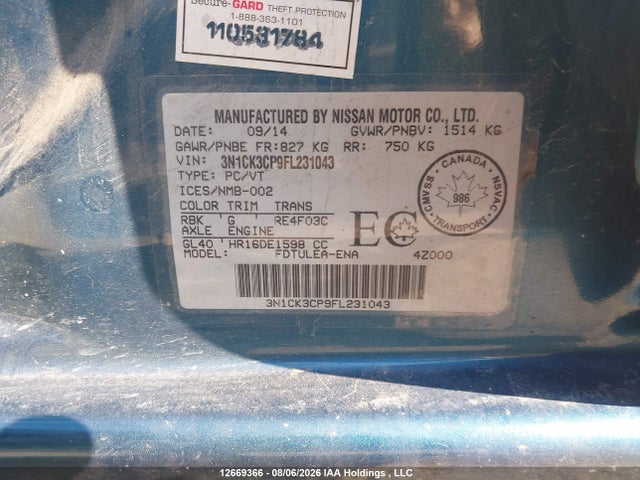 Nissan Micra 2015 3N1CK3CP9FL231043 Image 9